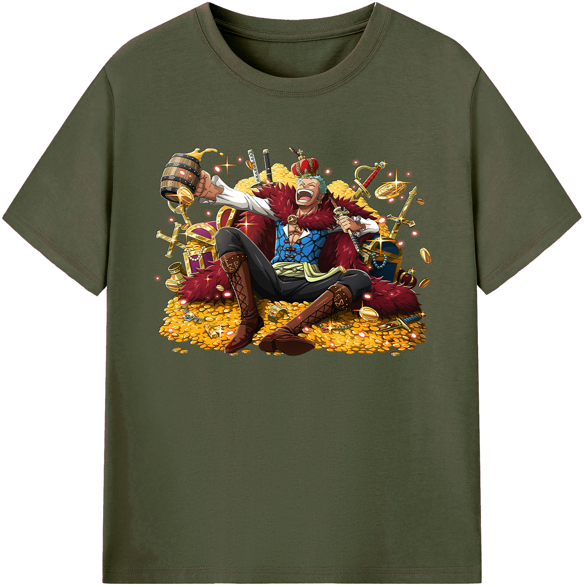ワンピース ロロノア・ゾロ ONE PIECE Roronoa Zoro 綿100％ メンズ半袖Tシャツ｜肌触りやわらか＆通気性